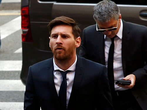 Messi, 29, a five-time world player of the year winner, was also fined 2.09 million euros while his father was fined 1.6 million euros. Reuters photo