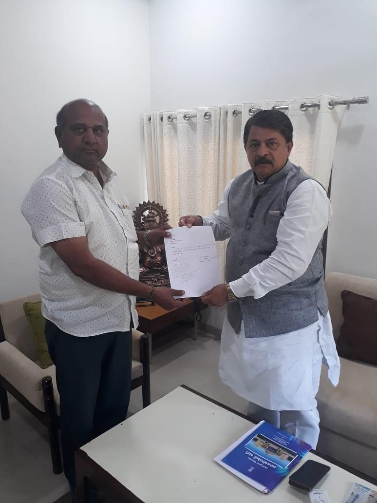 Vallabh Dharaviya quit the party and tendered his resignation from the Assembly to Speaker Rajendra Trivedi. ANI/Twitter photo.