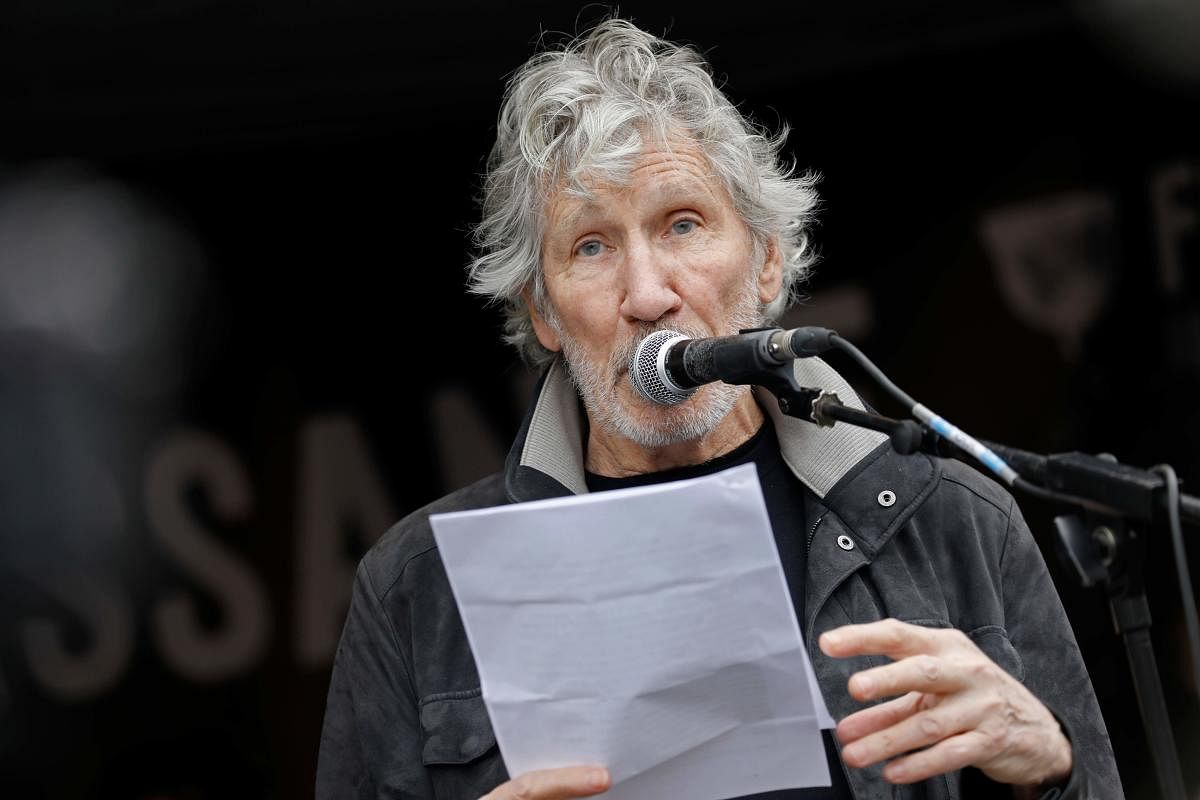 The 76-year-old singer-lyricist, Pink Floyd co-founder and legendary musician Roger Waters was participating in a protest last week to demand the release of Wikileaks founder Julian Assange, who has been in jail in the UK since April 2019. (AFP Photo)