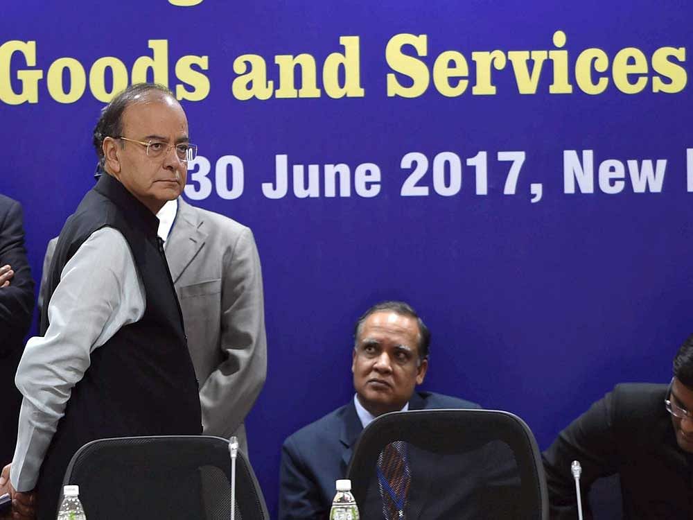 Union Minister for Finance and Corporate Affairs Arun Jaitley at the 18th GST Council Meeting at Vigyan Bhawan in New Delhi on Friday. PTI Photo