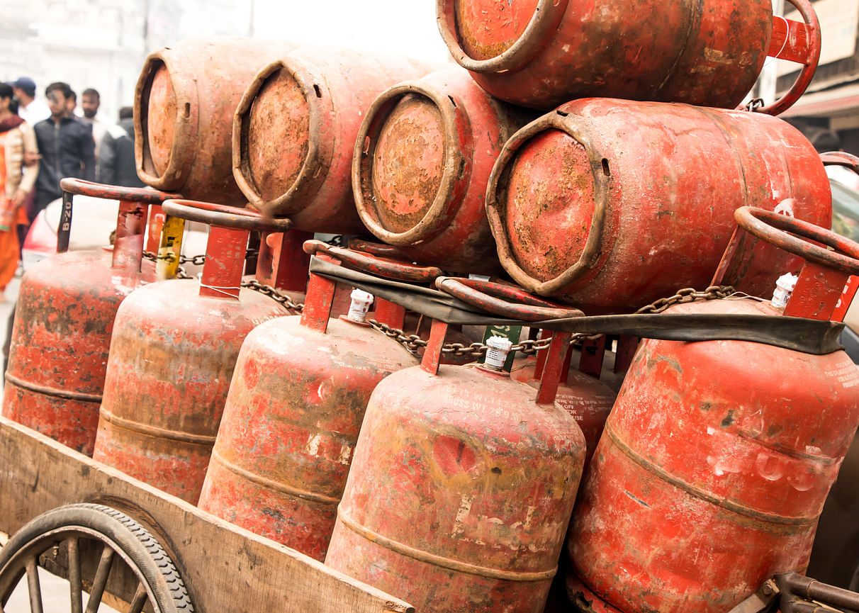 Against the national average of 2.88 cylinders per family per PMUY annually, the figure is Karnataka 3.4 cylinders in Karnataka," Pramodh told reporters. Representative image of LPG cylinders. 
