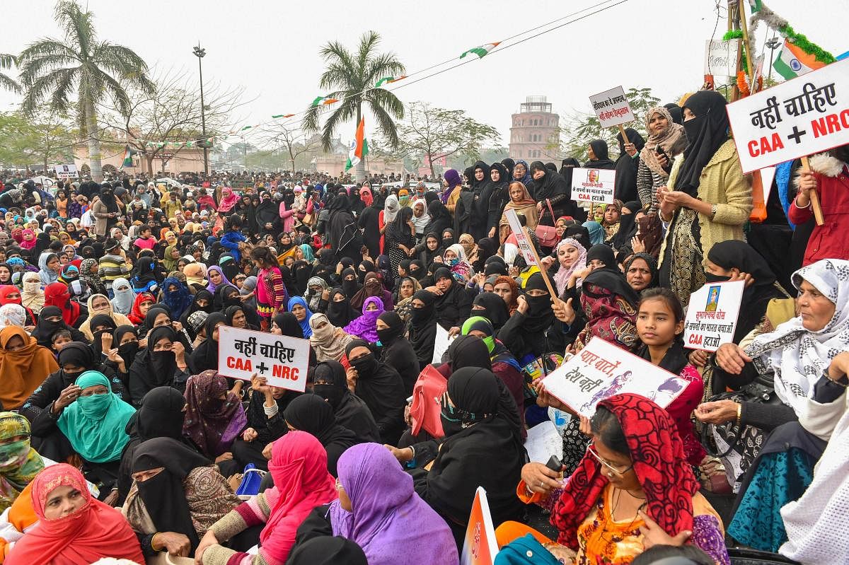 Police have so far lodged cases against 400 people, mostly women, in connection with the dharna, which has been going on since December last year. (PTI Photo/ Nand Kumar)