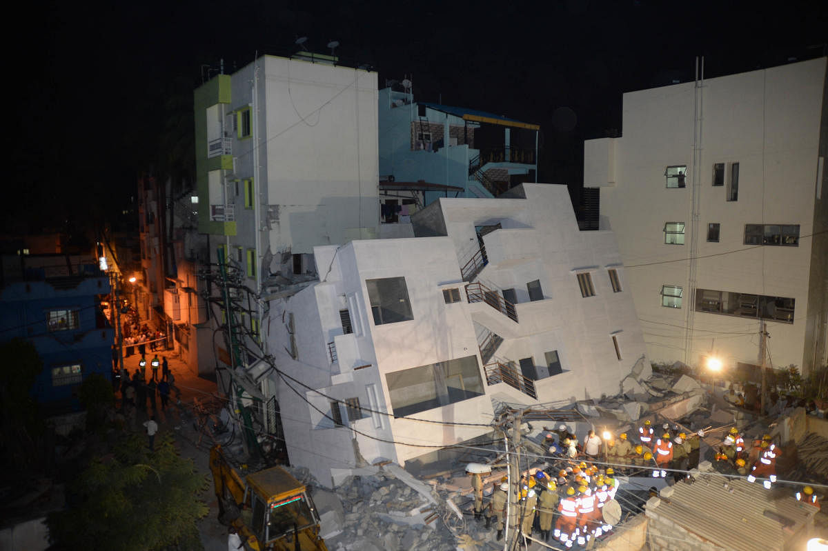 Many buildings constructed without due permissions have collapsed in the city, leading to deaths. DH File Photo