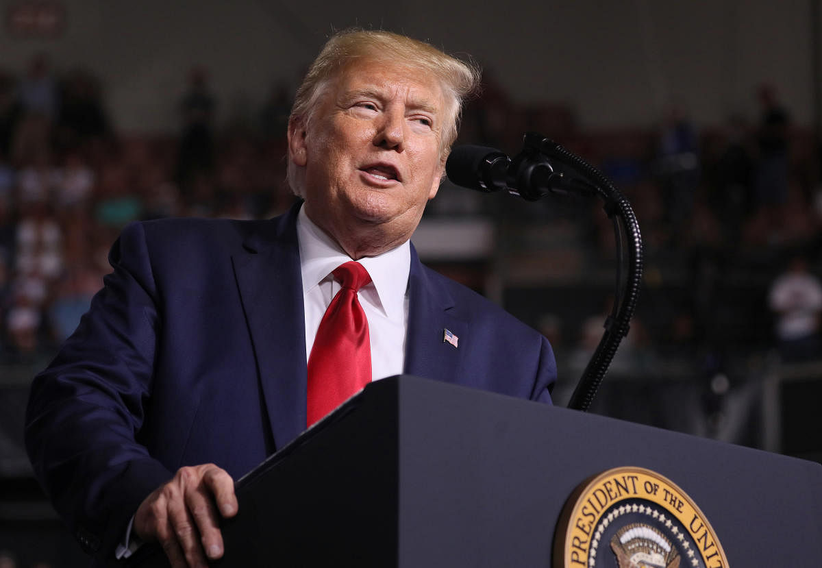 Trump on Sunday pushed back against talk of a looming recession after a raft of US data reports last week gave a mixed outlook for the economy. (Reuters file photo)