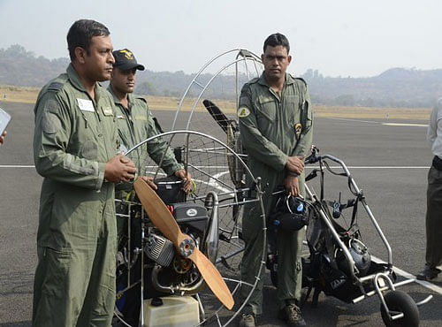 The IAF expedition 'Pradakshina' had set out on a 10,000-km-long flight on February 1 from IAF's Kalaikunda air base in West Bengal and came back to a rousing welcome this Saturday. Photo courtesy: DPR Twitter
