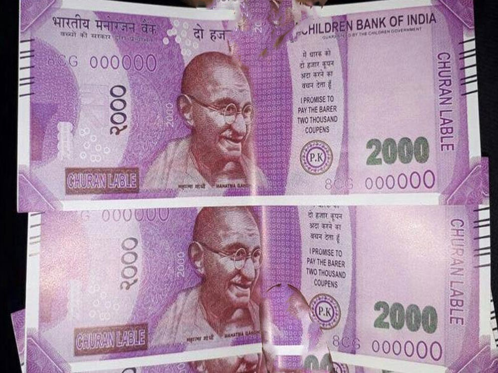 Man gets Rs 2,000 notes with 'Children Bank Of India' written on them frm ATM