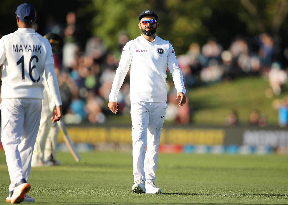 India captain Virat Kohli during the second Test between New Zealand and India at the Hagley Oval in Christchurch. Credit: Martin Hunter/Reuters
