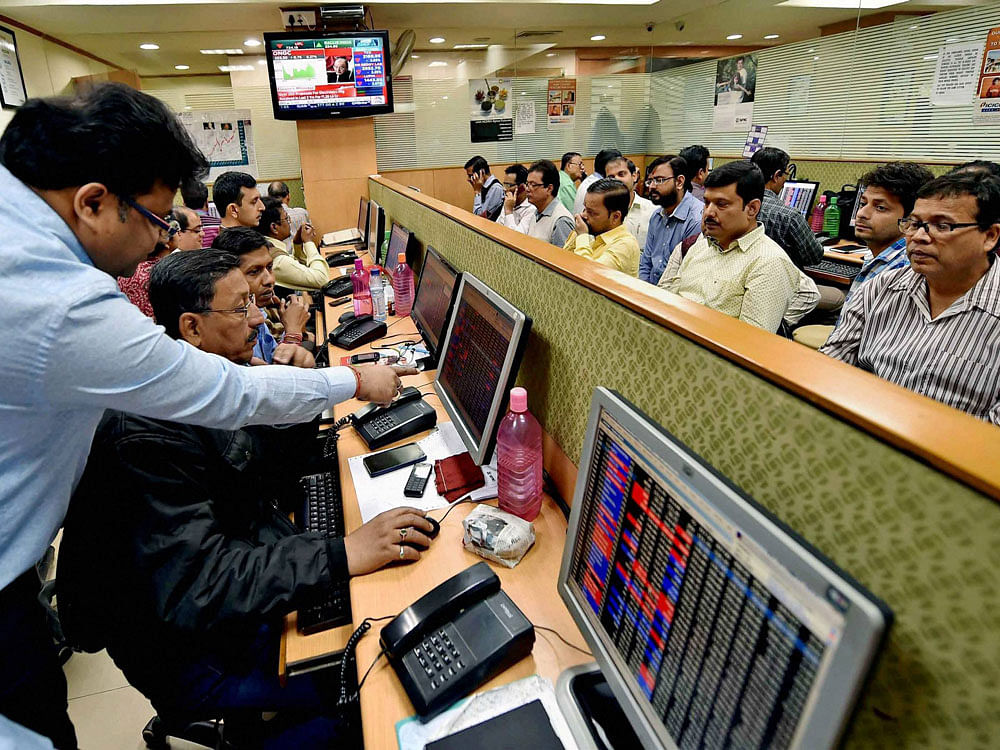 While Sensex rose 278.18 points (0.9%) to close above the 31,000-mark at 31,028.21, Nifty crossed the 9,600-mark in intra-day trades before finally ending at a new high, up 85.35 points (0.9%), at 9,595.10. DH file photo