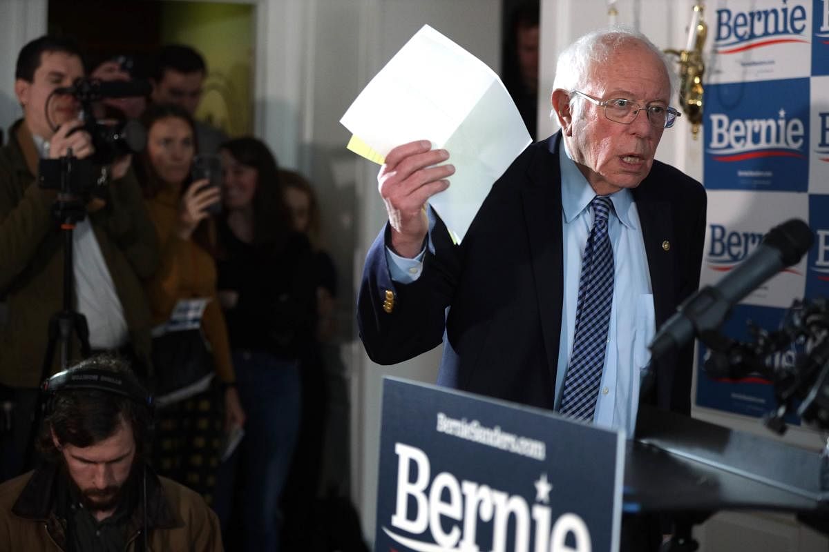 Democratic presidential candidate Sen. Bernie Sanders (I-VT) arrives at a news briefing at his campaign office March 4, 2020 in Burlington, Vermont. Sen. Sanders discussed various topics including the differences between his and former Vice President Joe Bidens agenda, after Bidens victories on Super Tuesday. AFP/Getty