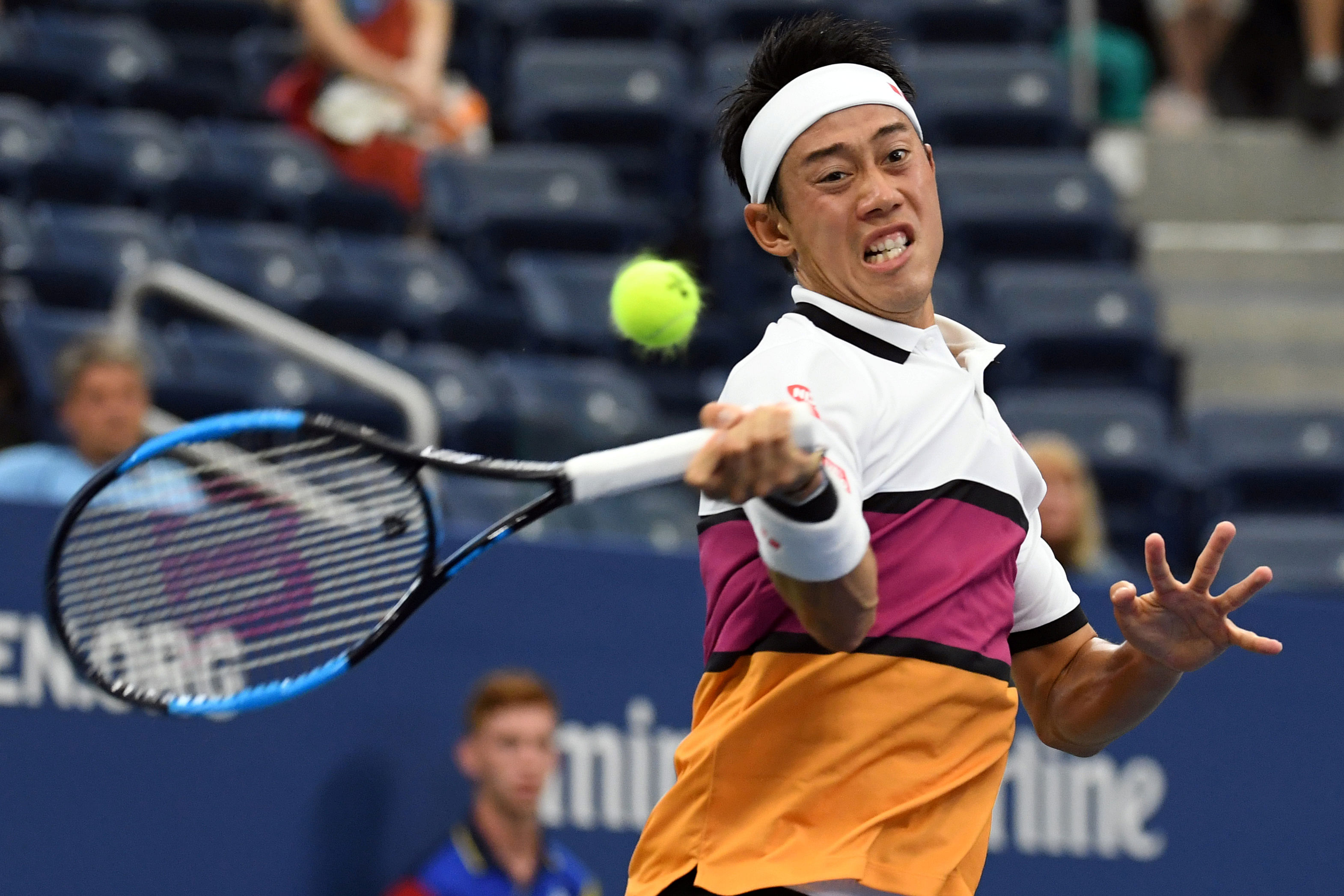 Kei Nishikori of Japan in second round action on day three of the 2019 US Open tennis tournament at USTA Billie Jean King National Tennis Center. (Reuters Photo)