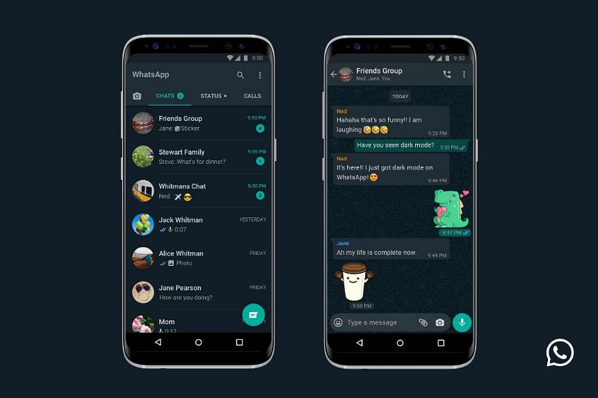 WhatsApp dark mode update released to both iOS and Android versions (Photo credit: WhatsApp)