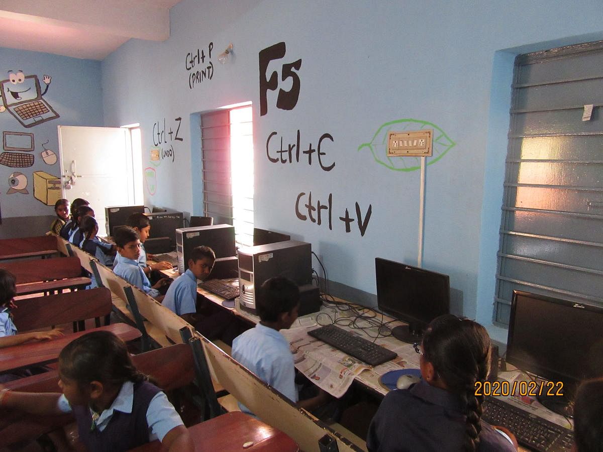 A favoured class is the computer lab at Shivapura Government Higher Primary School.