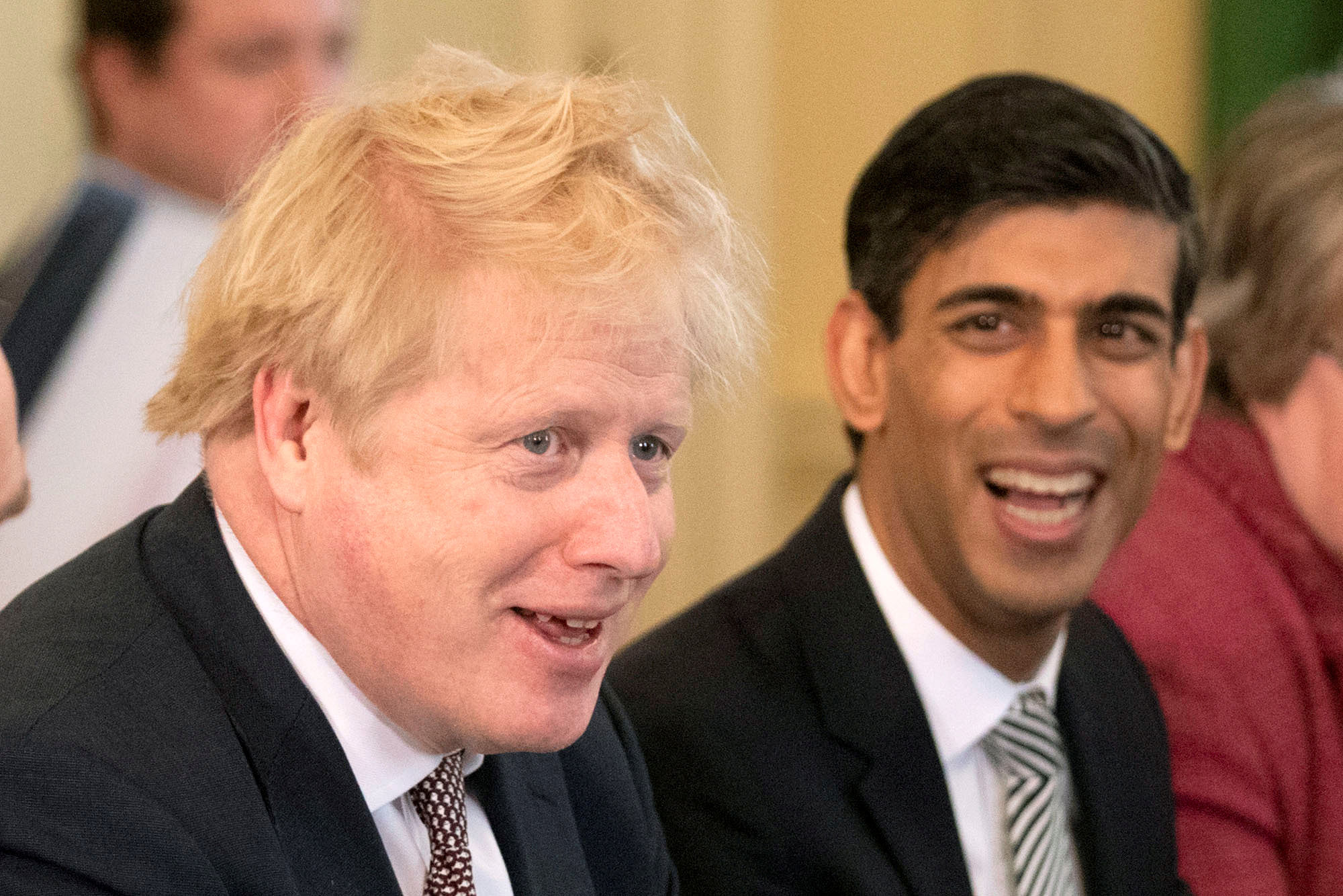 Britain's Prime Minister Boris Johnson speaks during his first Cabinet meeting next to a new appointed Chancellor of the Exchequer Rishi Sunak, following a reshuffle the day before, at Downing Street in London. (Reuters file photo)