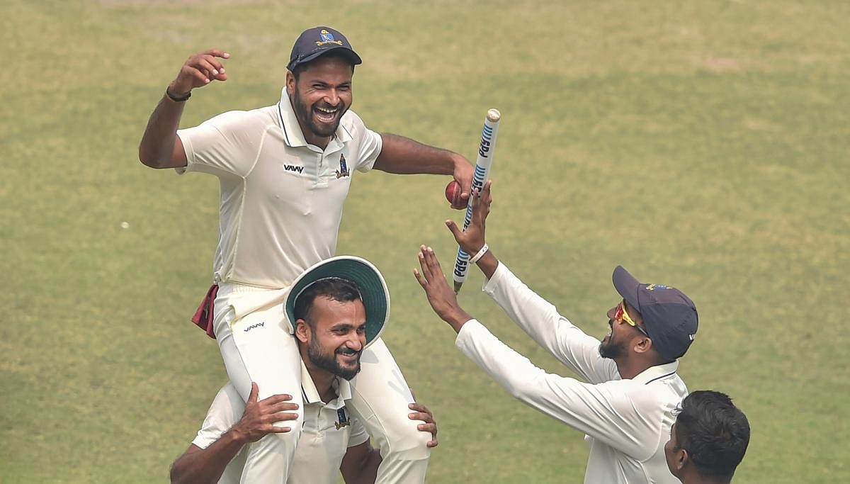 Mukesh Kumar, being chaired by Akash Deep, was the toast of Bengal team after the pacer bowled to them to victory in the Ranji Trophy semifinal against Karnataka. PTI