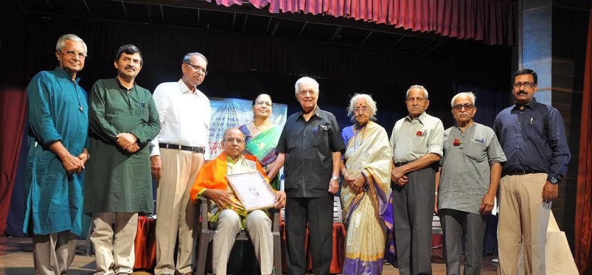 Muliya Thimmappaiah award was presented to veteran scholar Dr Prabhakara Joshi at MGM College in Udupi.