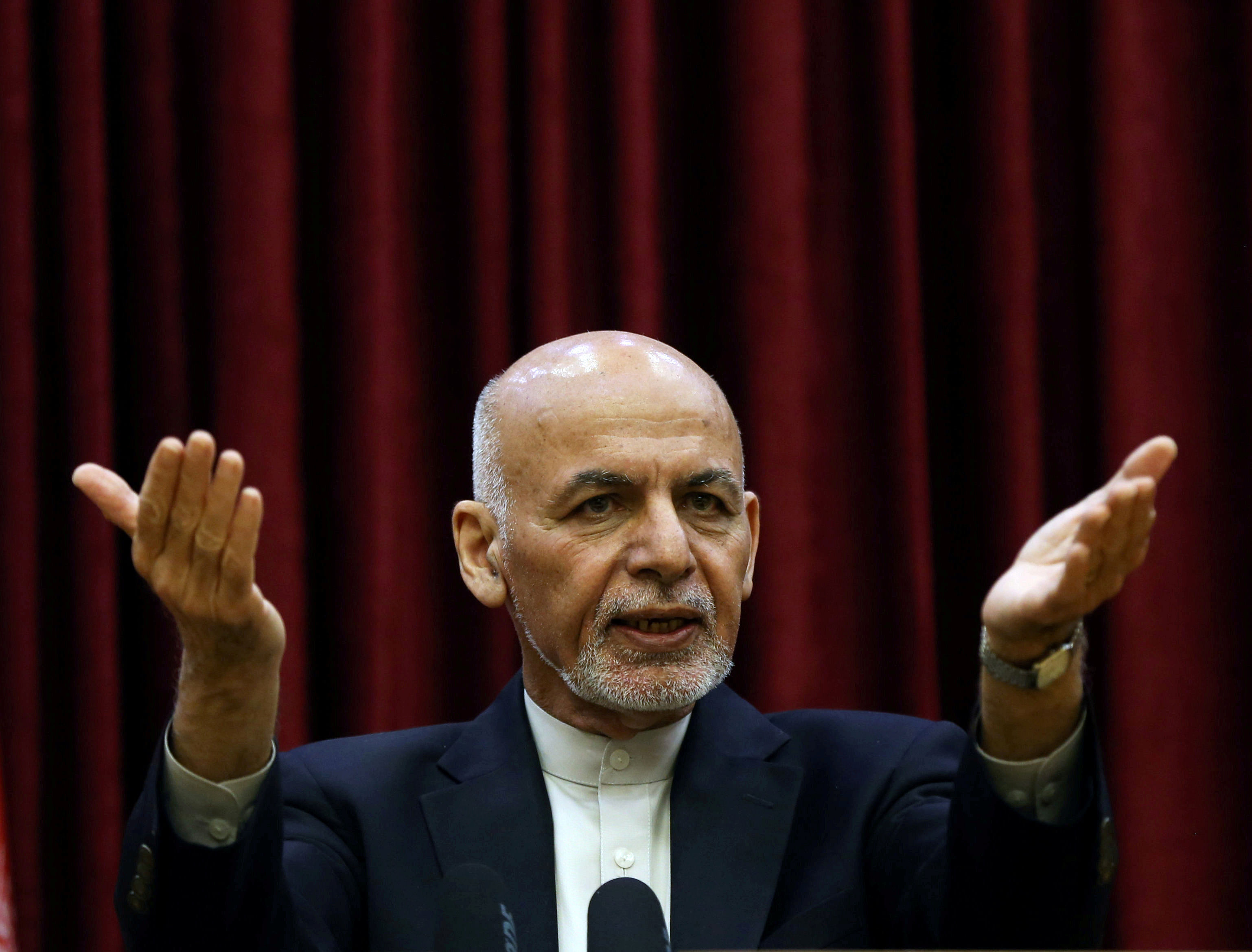 Afghanistan's President Ashraf Ghani speaks during a news conference in Kabul. (Reuters Photo)