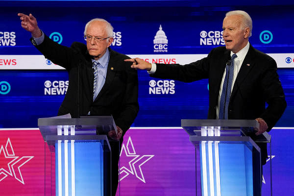 Joe Biden and Bernie Sanders. (Reuters Photo)