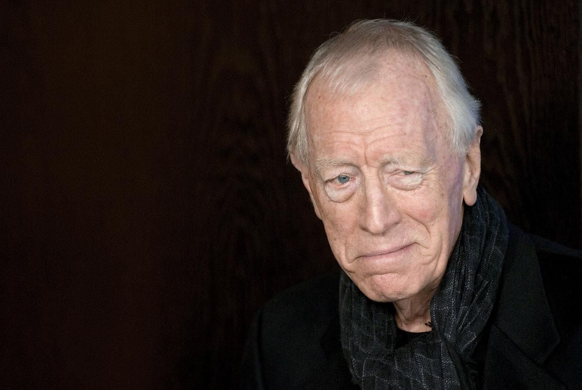 n this file photo taken on February 10, 2012 Swedish-born actor Max von Sydow leaves after a photocall for the film "Extremely Loud and Incredibly Close". AFP