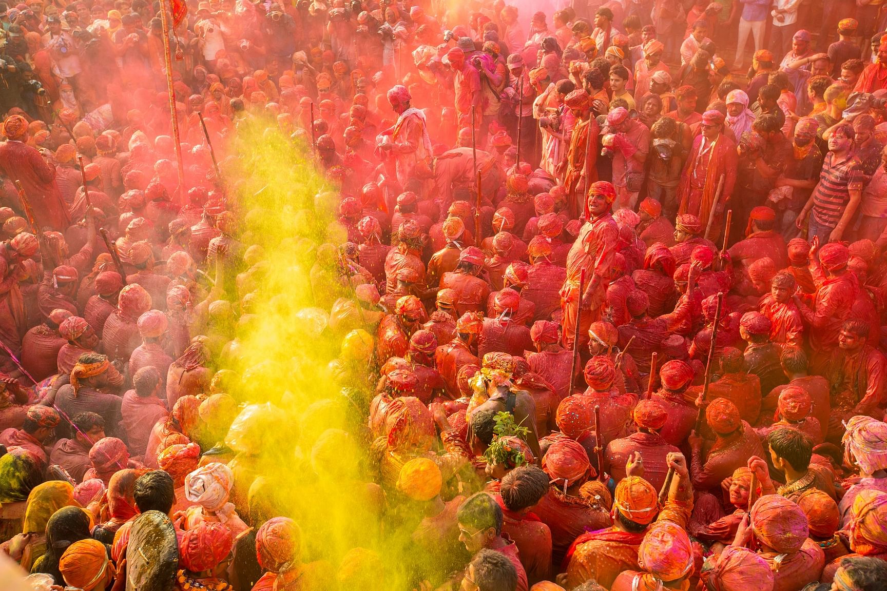 Holi being celebrated in Uttar Pradesh.