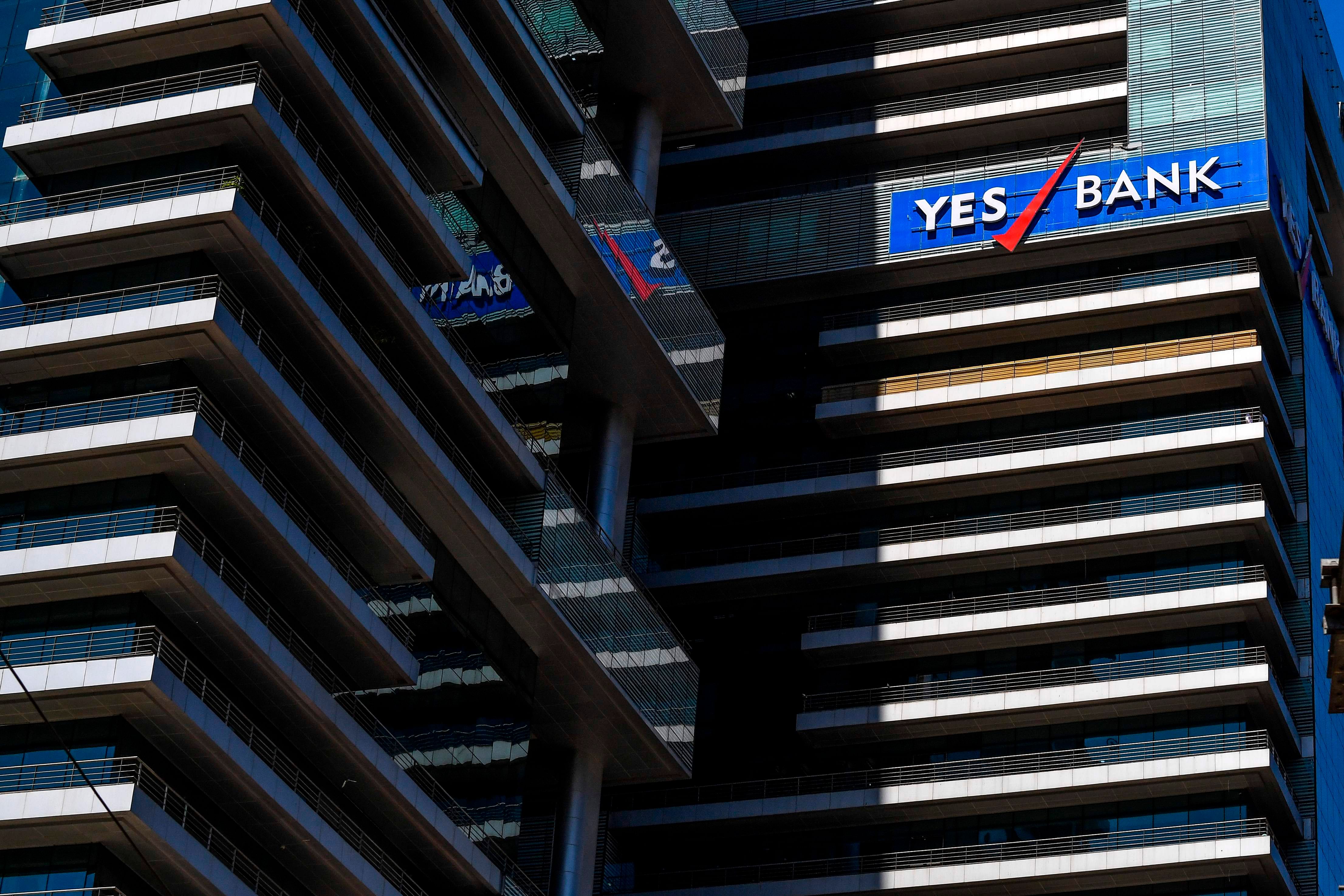 The headquarters of one of India's major private banks, Yes Bank, is pictured in Mumbai. (Credit: AFP)