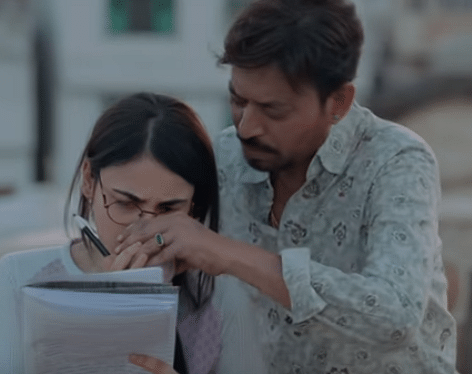 Irrfan Khan and Radhika Madan in Angrezi Medium. (Credit:YouTube/Screengrab)