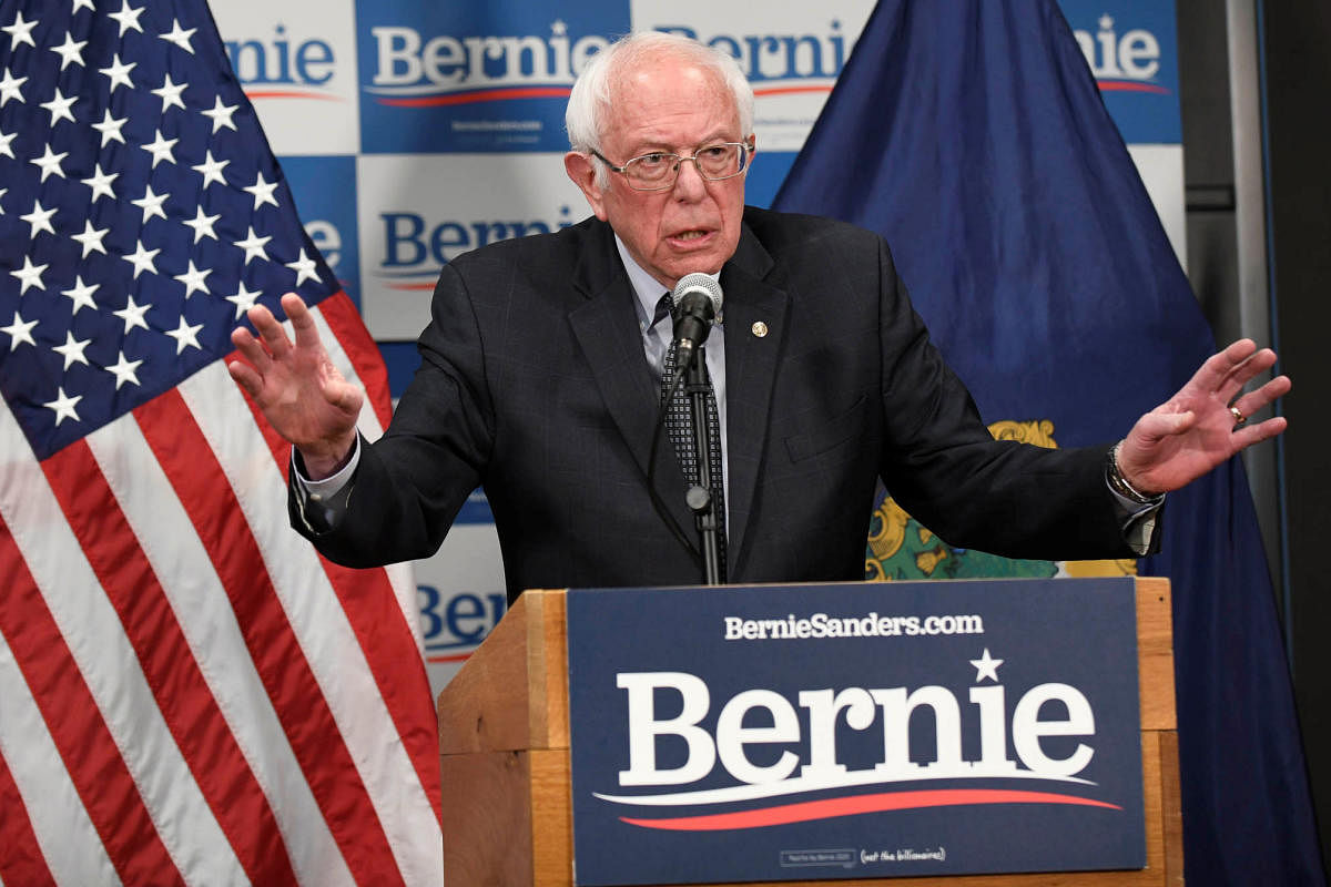 Democratic U.S. presidential candidate Bernie Sanders speaks about coronavirus in Burlington, Vermont, U.S. March 12, 2020. (Reuters Photo)