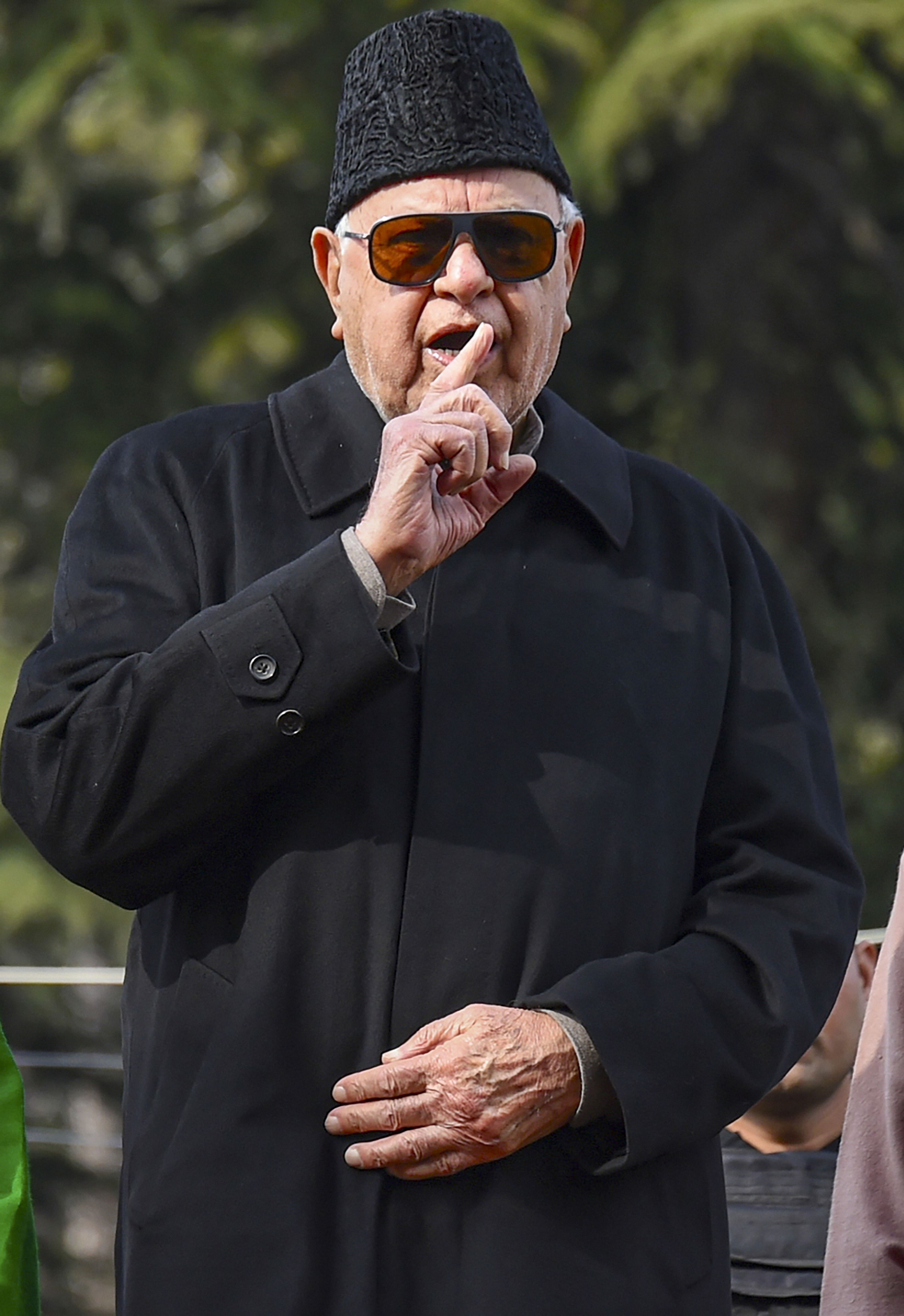 National Conference patron Farooq Abdullah. (PTI Photo)