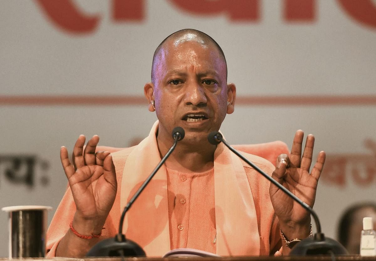Citing "improvement" in law-and-order as one of the achievement, Uttar Pradesh Chief Minister Yogi Adityanath claimed that no riot has taken place in the state and the crime rate was on the decline. Credit: PTI Photo