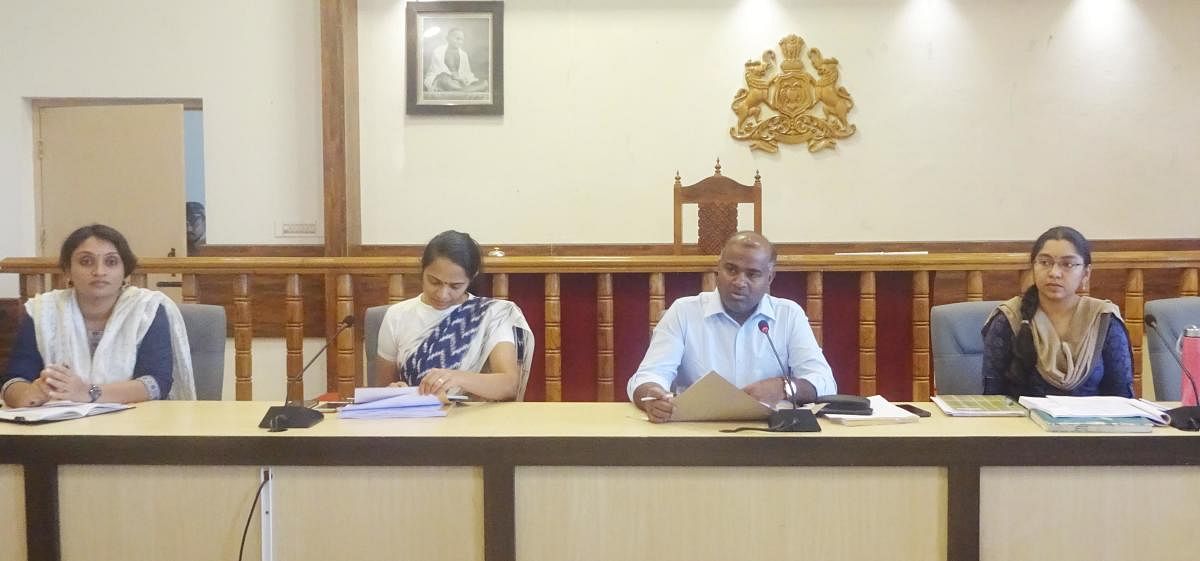 District in-charge Secretary V Anbukumar presided over a meeting at the DC’s office on the measures taken against the spread of Coronavirus.