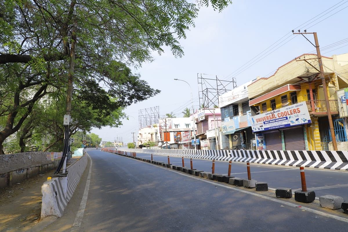Empty streets of Thanjavur, Tamil Nadu. Credit: Twitter (pibchennai)