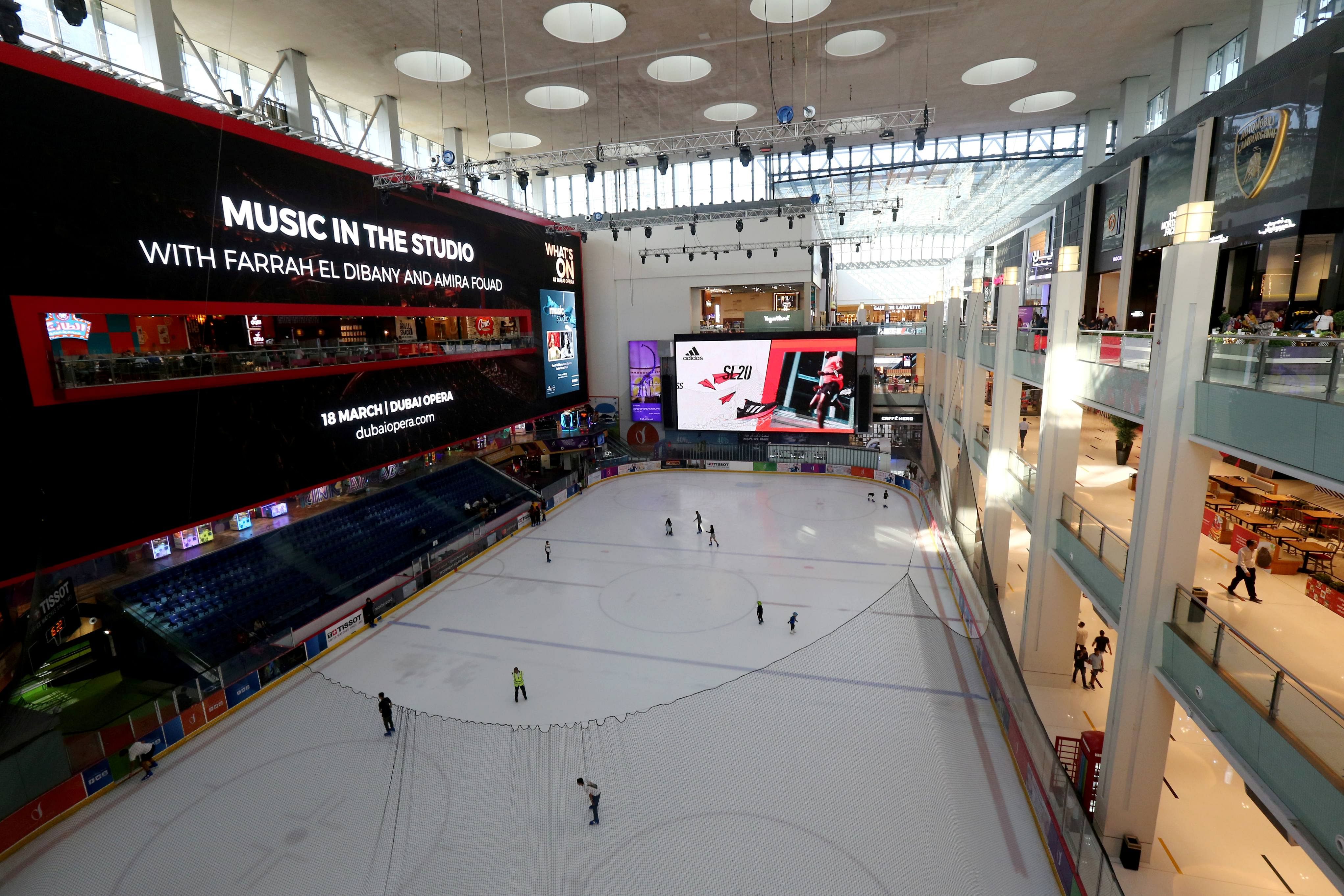The ice rink is seen in a mall in Dubai. (Credit: Reuters)