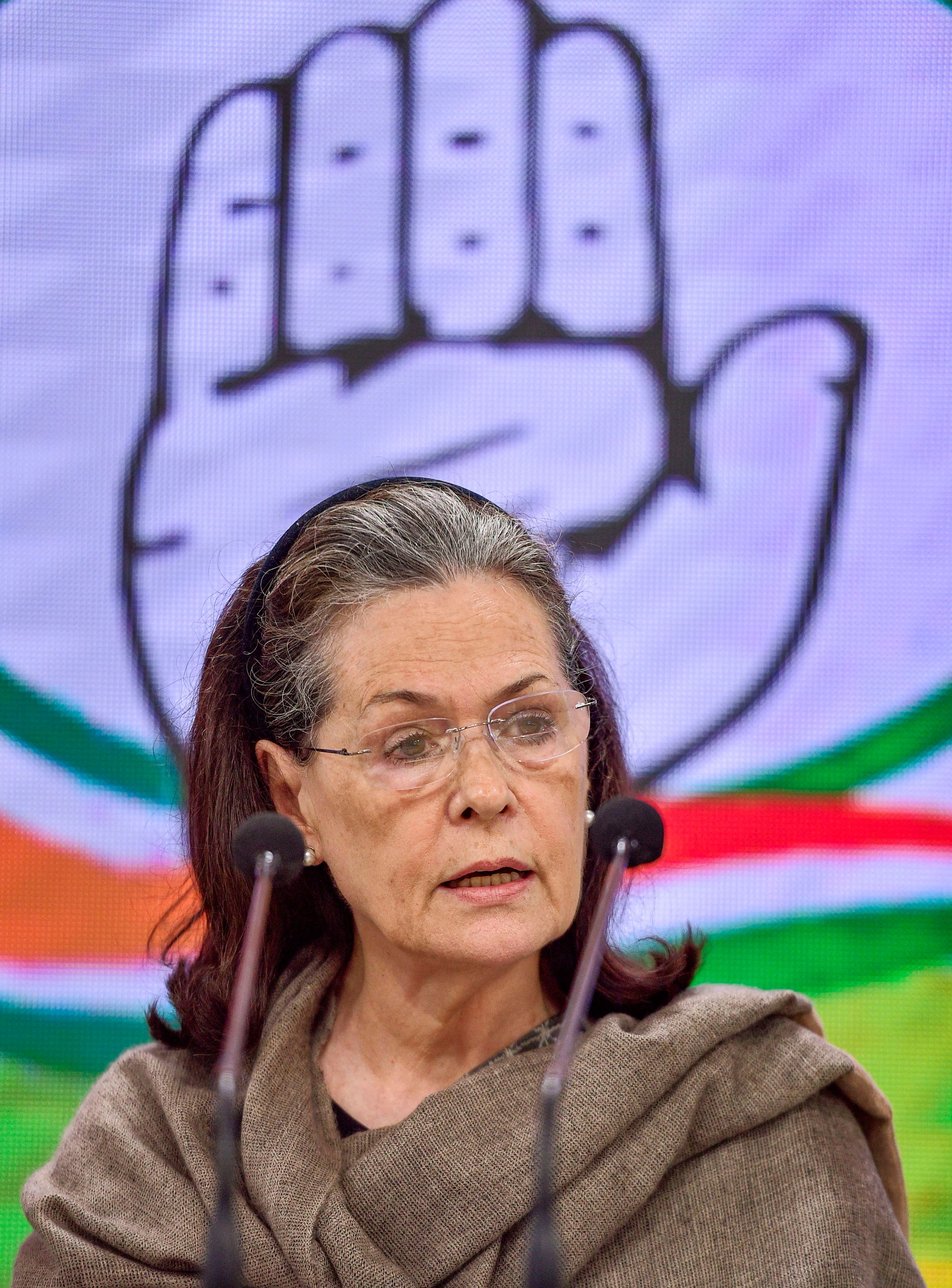 Congress President Sonia Gandhi. (PTI Photo)