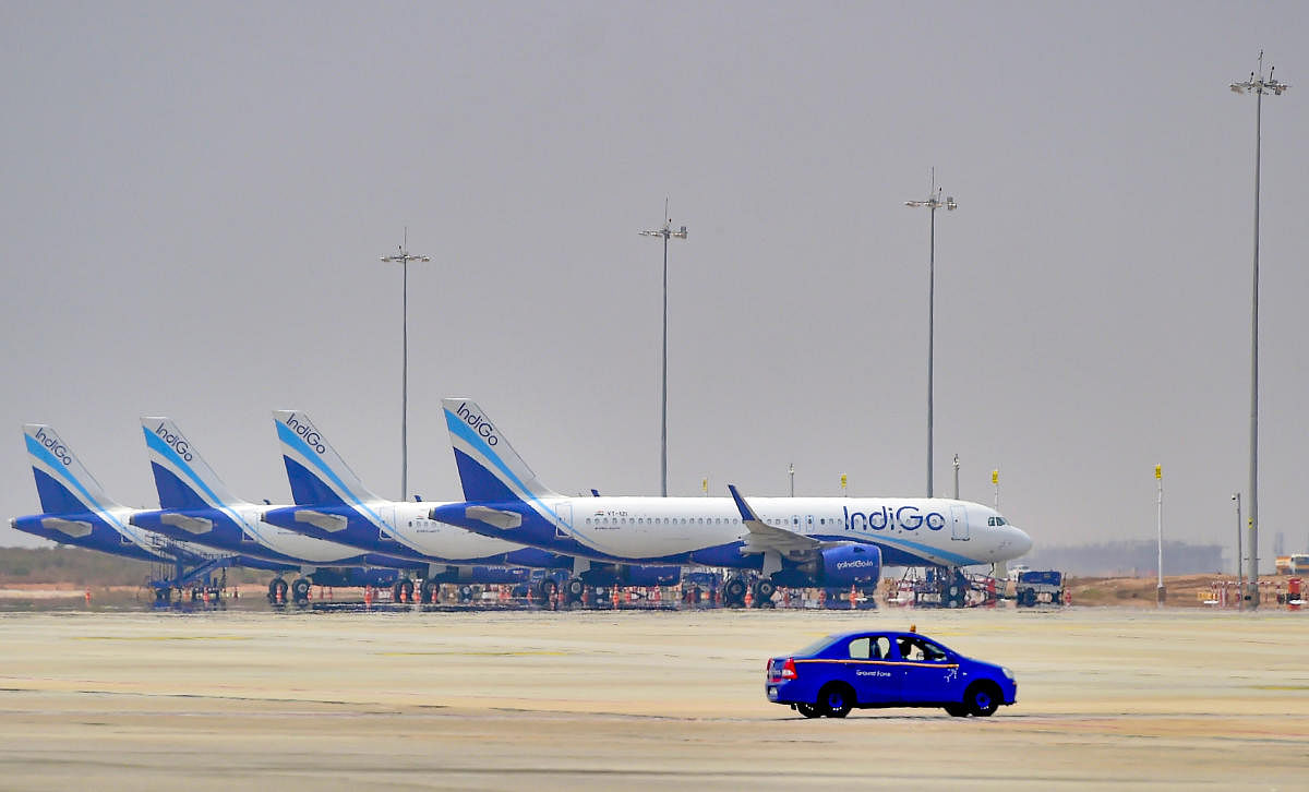 In an e-mail to his employees, IndiGo Chief executive Officer Ronojoy Dutta said the company has "reasonable" level of advanced bookings for April and it was "anxious'' to fly again albeit with a reduced capacity. (PTI Photo)