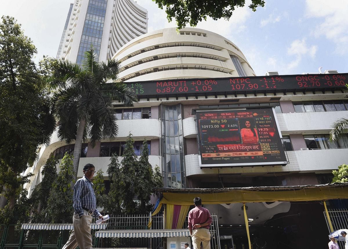 The overall market sentiment was positive in the afternoon with 1,207 advances against 994 declines. During the day, equity investors pared their losses by Rs 5 lakh crore. (PTI File Photo)