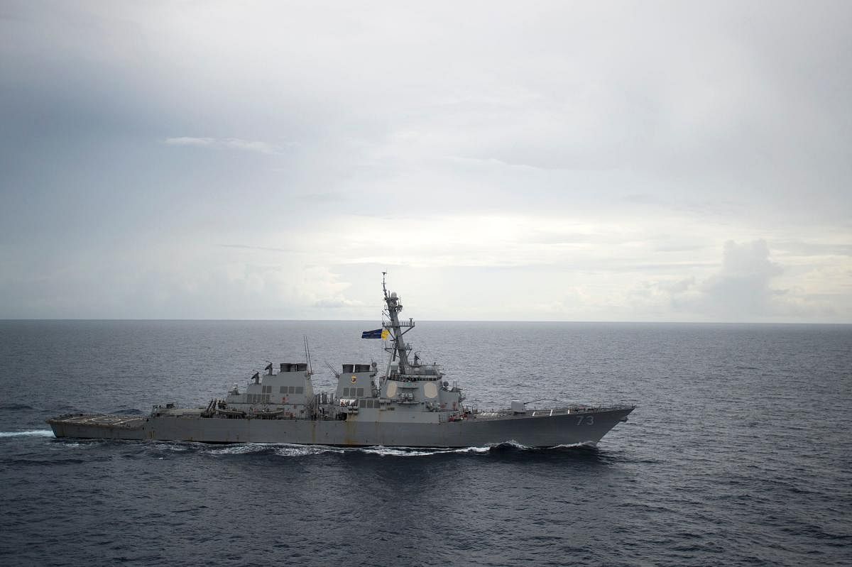 US warship sails near South China Sea area claimed by Beijing (AFP Photo)