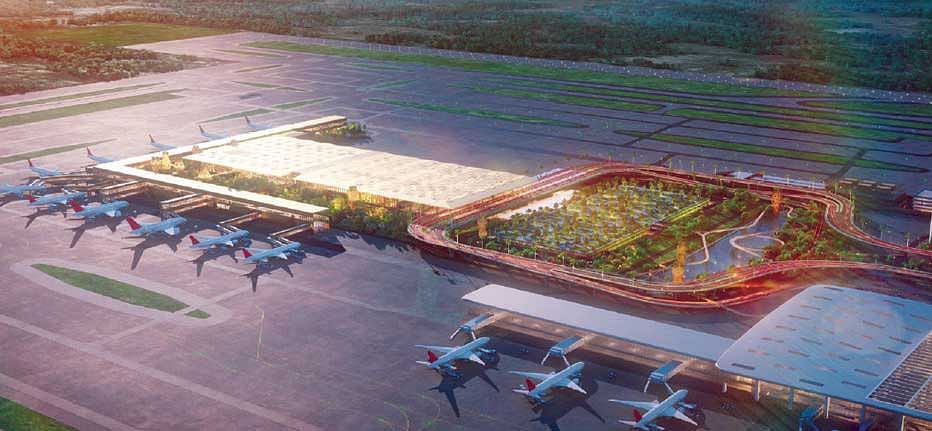 An artist’s impression of the second terminal, which will help the airport handle another 25 million passengers per year.