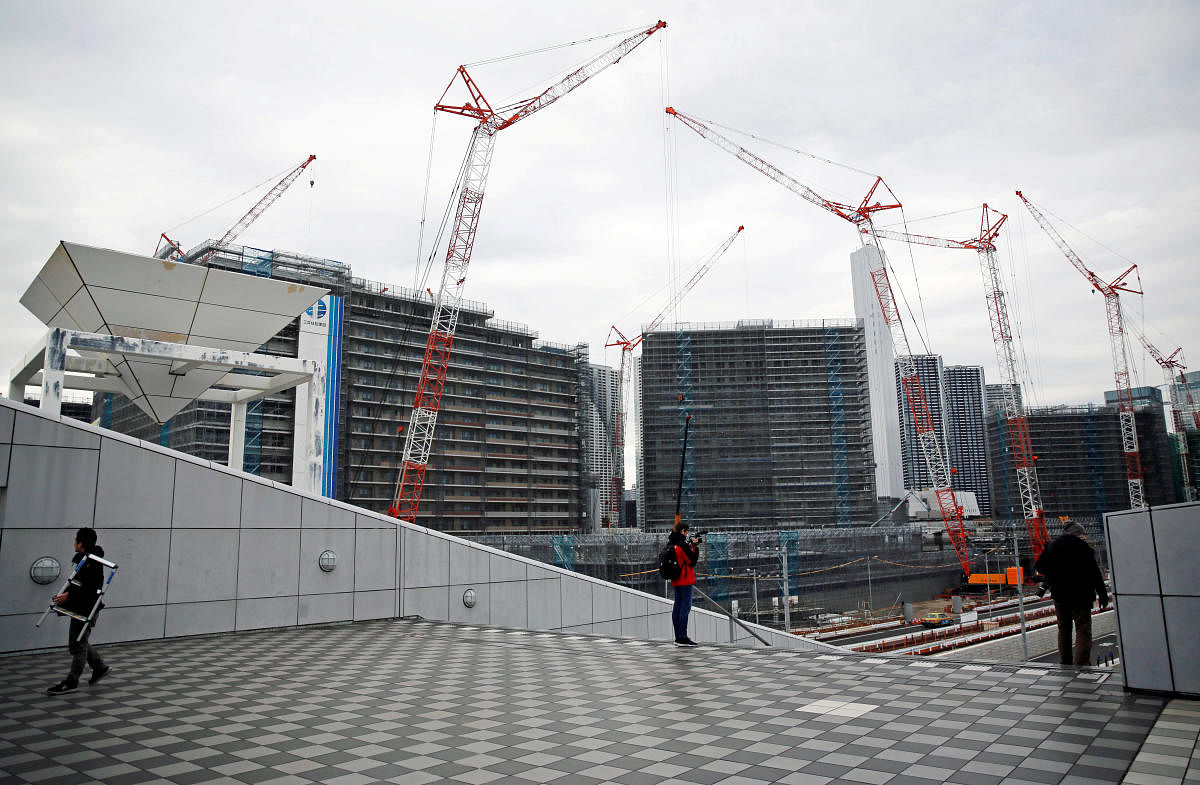 A view of the construction site of the Athletes' Village for Tokyo 2020 Olympic and Paralympic games is seen at Harumi district in Tokyo. Credit: Reuters File Photo