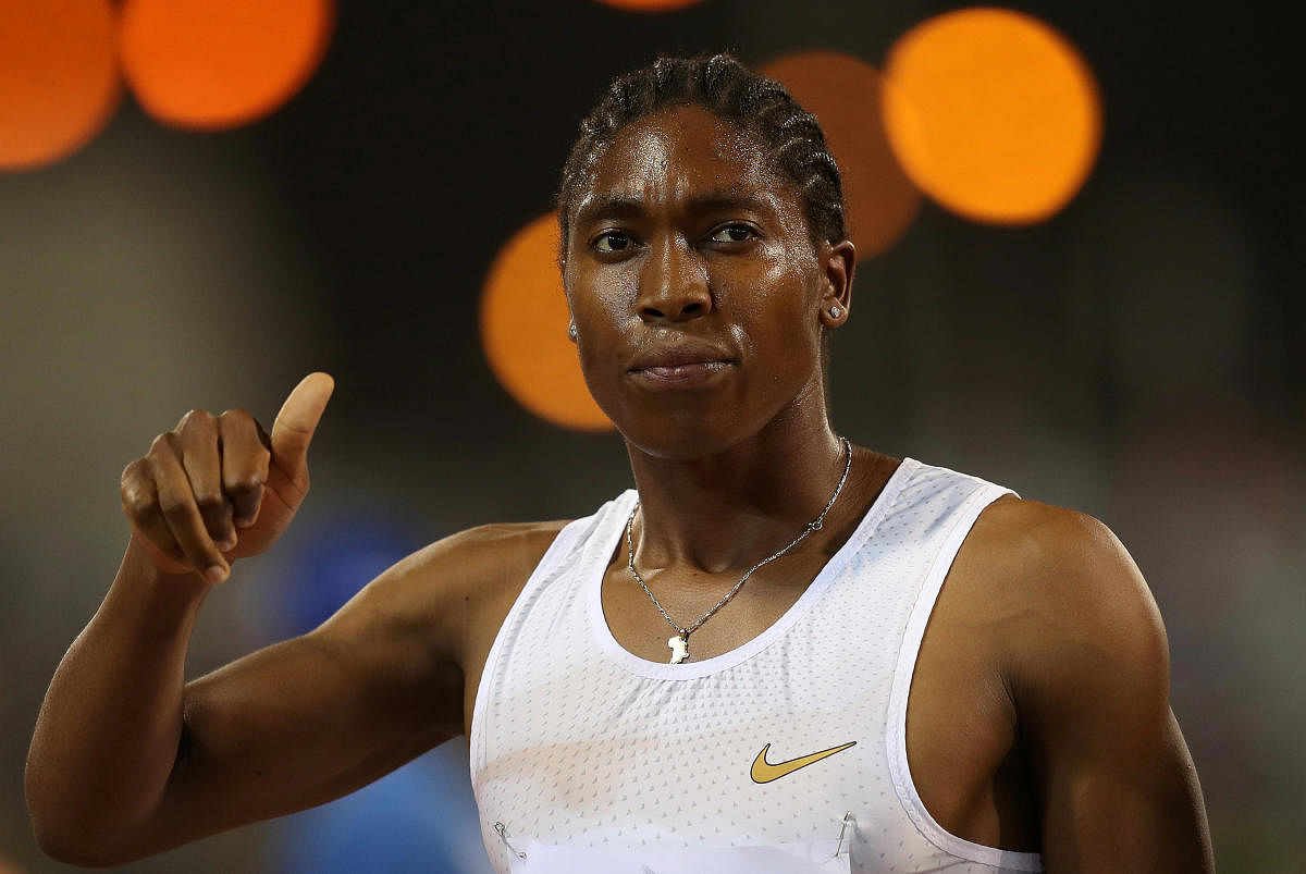 South Africa's Caster Semenya celebrates after winning the women's 1500m. (Reuters File Photo)