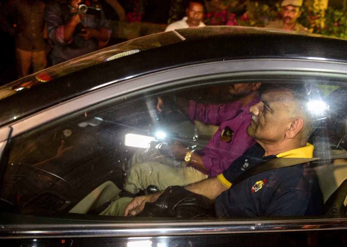 Air Marshal (retd) S Varthaman father of Wing Commander Abhinandan Varthaman leave for Delhi airport from his residence, in Chennai, on Thursday. PTI