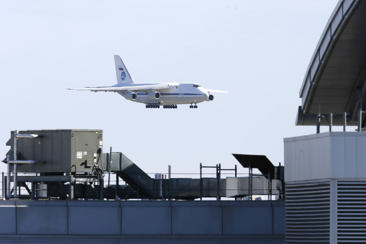  Russian military transport plane carrying medical equipment masks and supplies lands at JFK Airport during outbreak of the coronavirus disease (COVID-19) in New York. Credit: Reuters File Photo