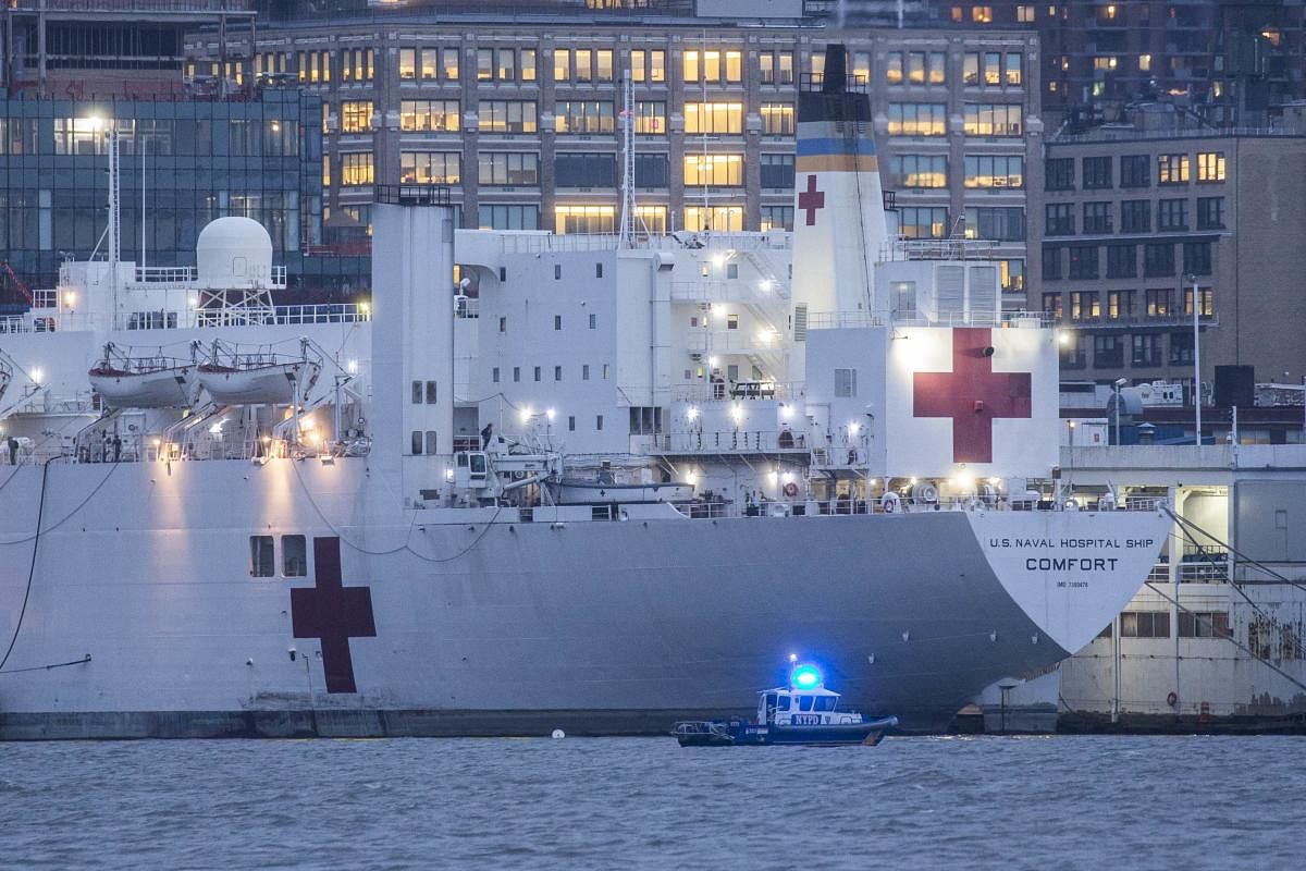 USNS Comfort Hospital Ship In New York To Aid Coronavirus Response Remains Largely Unused. Credit: Reuters Photo