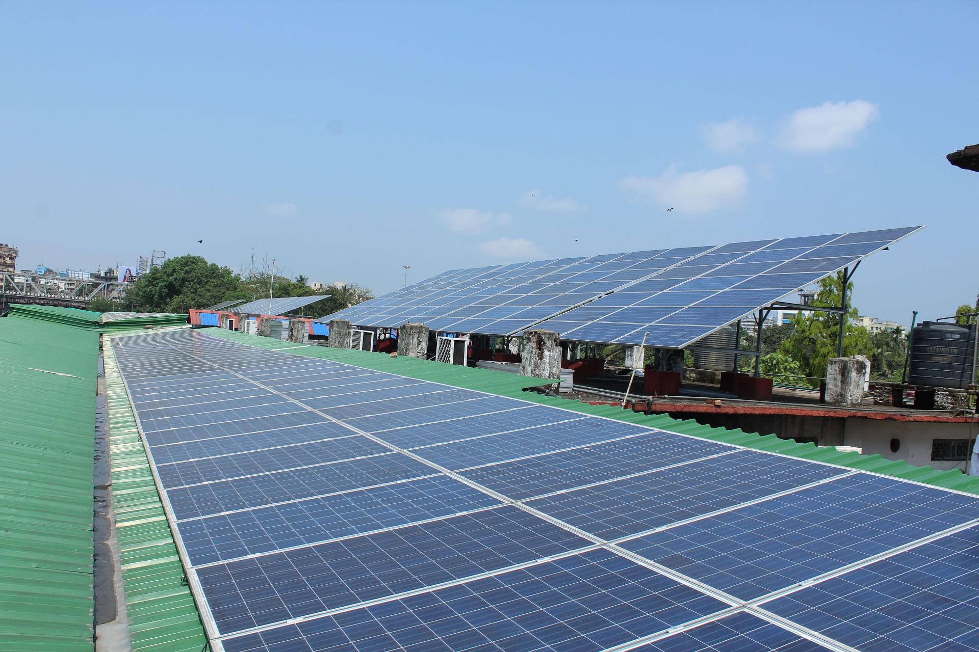 A solar panel in a railway station. Photo credit: NF Railways, Maligaon, Guwahati. (DH Photo)