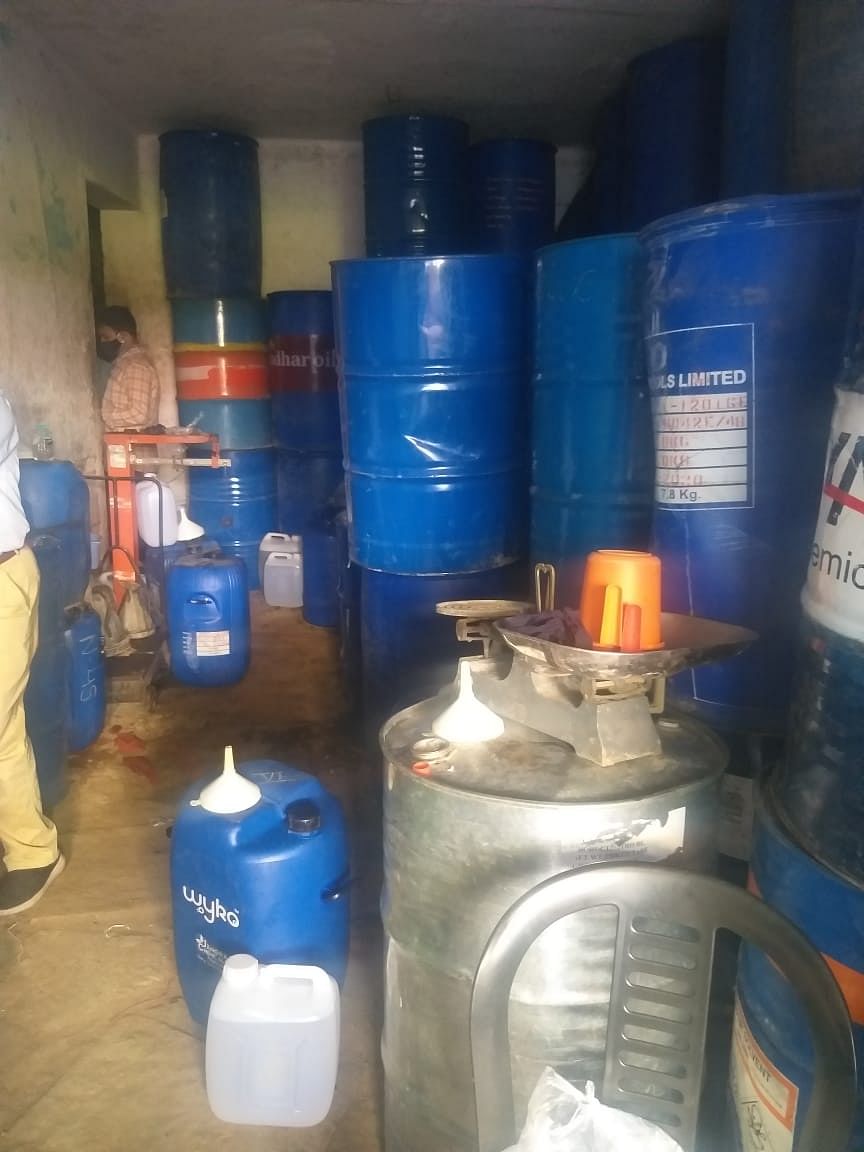 Chemicals stored in the building. (Credit: DH Photo)
