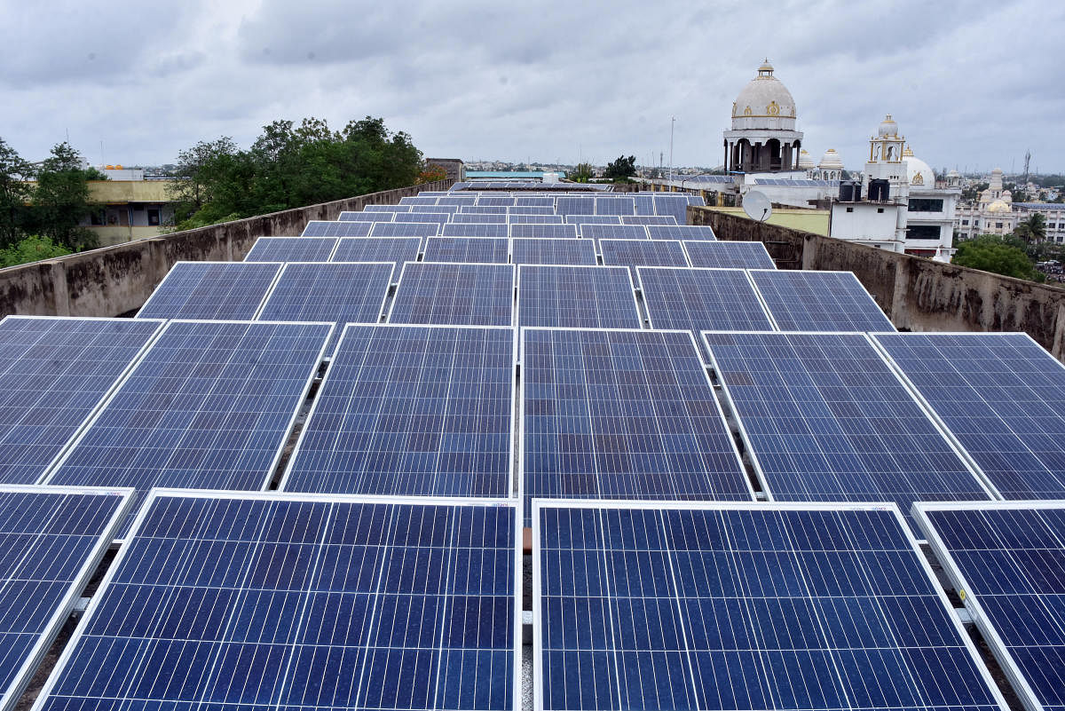 India is all set to comfortably achieve 100 GW of solar energy capacity by 2022 and has already installed solar capacity of 23.12 GW till July this year, Parliament was informed on Tuesday. DH file photo