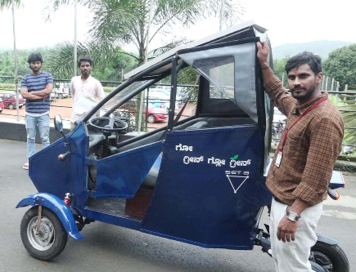 Byre Gowda. G with his Solar vehicle