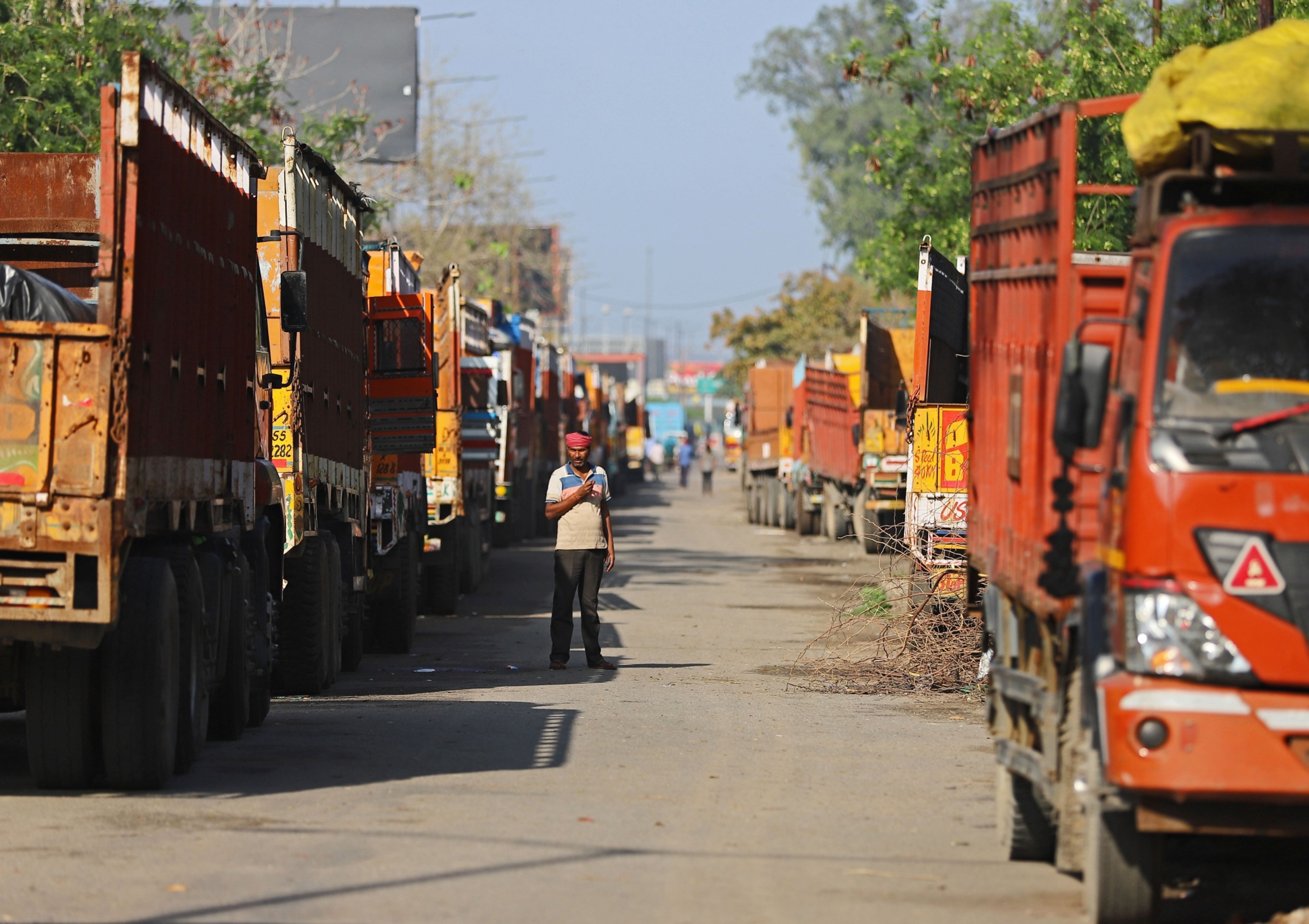 Daily movement of trucks has collapsed to less than 10% of normal levels, according to All India Motor Transport Congress, an umbrella body of goods vehicle operators representing about 10 million truckers.  Credit: Bloomberg