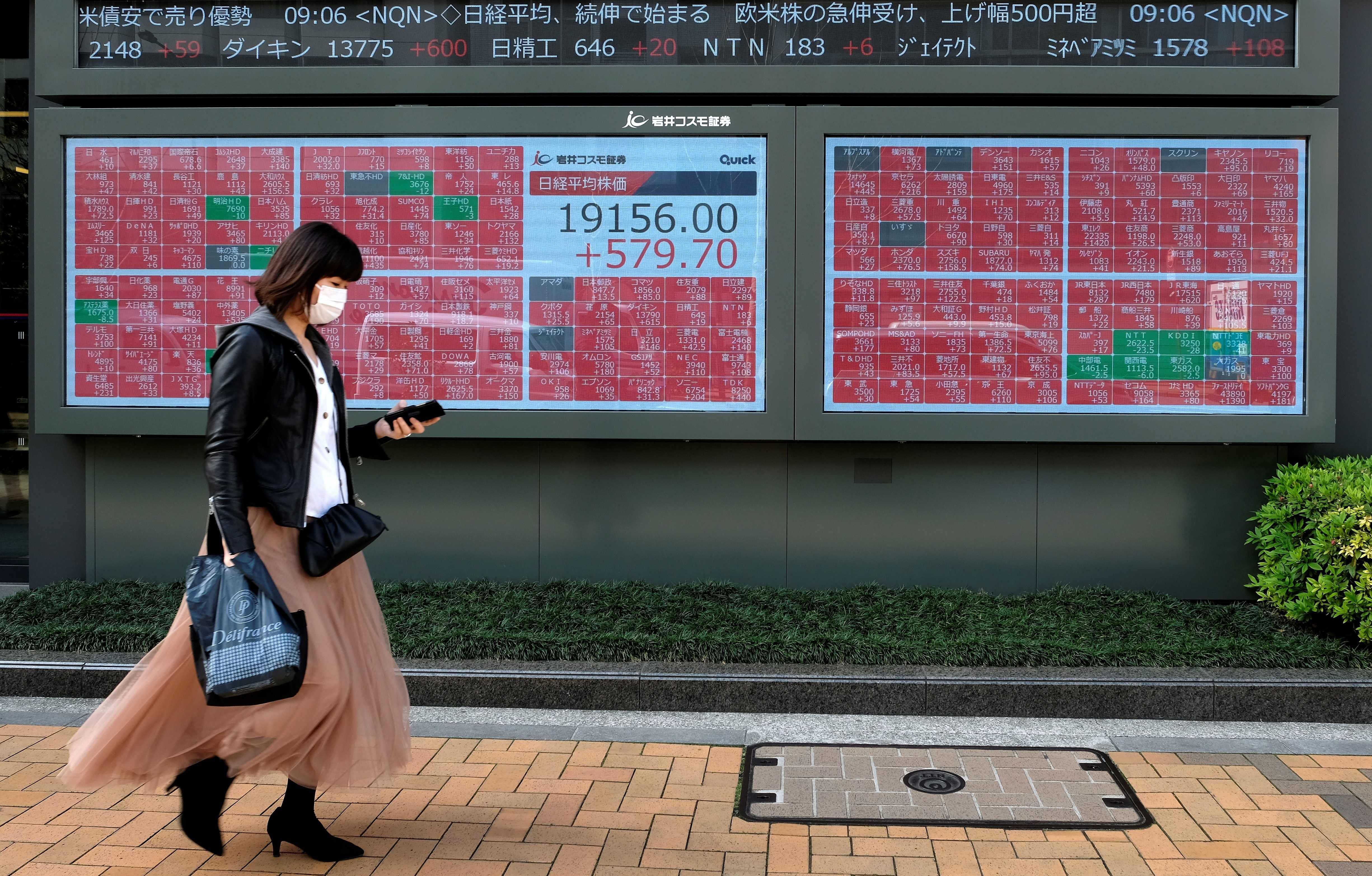 Tokyo's Nikkei index opened up on Tuesday, extending rallies on Wall Street. (AFP photo)