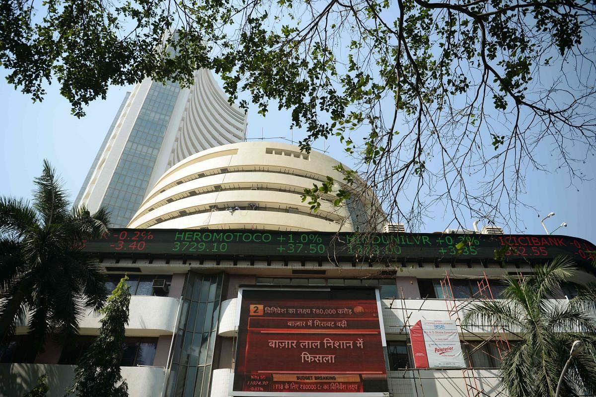 The facade of the Bombay Stock Exchange (BSE) in Mumbai (AFP Photo)