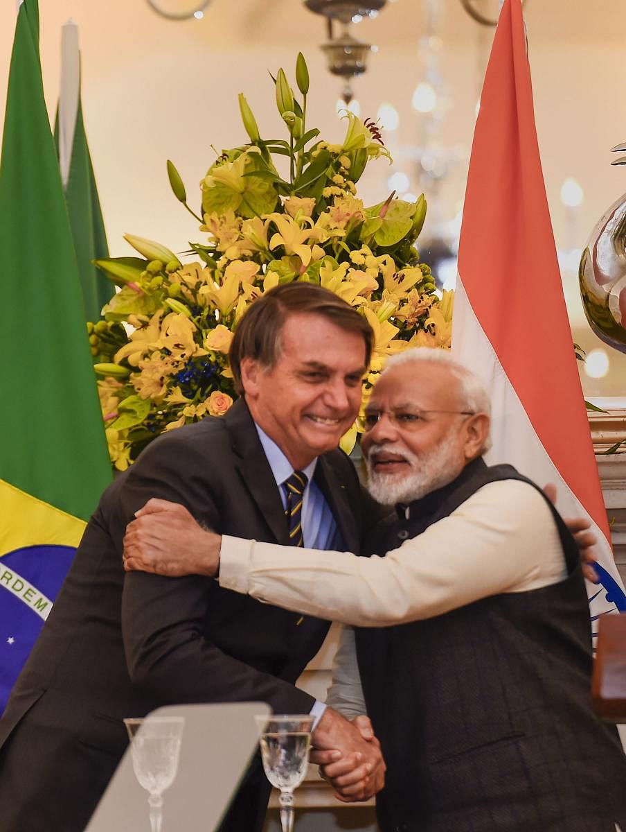  Prime Minister Narendra Modi and Brazil's President Jair Messias Bolsonaro (PTI File Photo)
