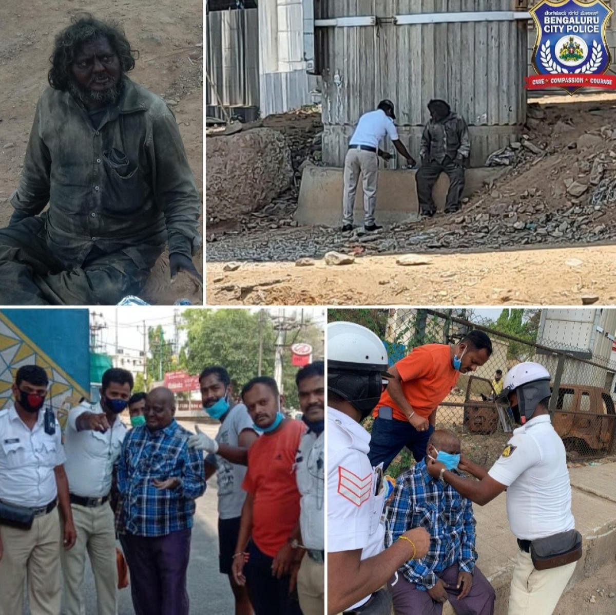 The Byatarayanapura traffic police gave Saleem a bath, haircut and a new pair of clothes. DH photo